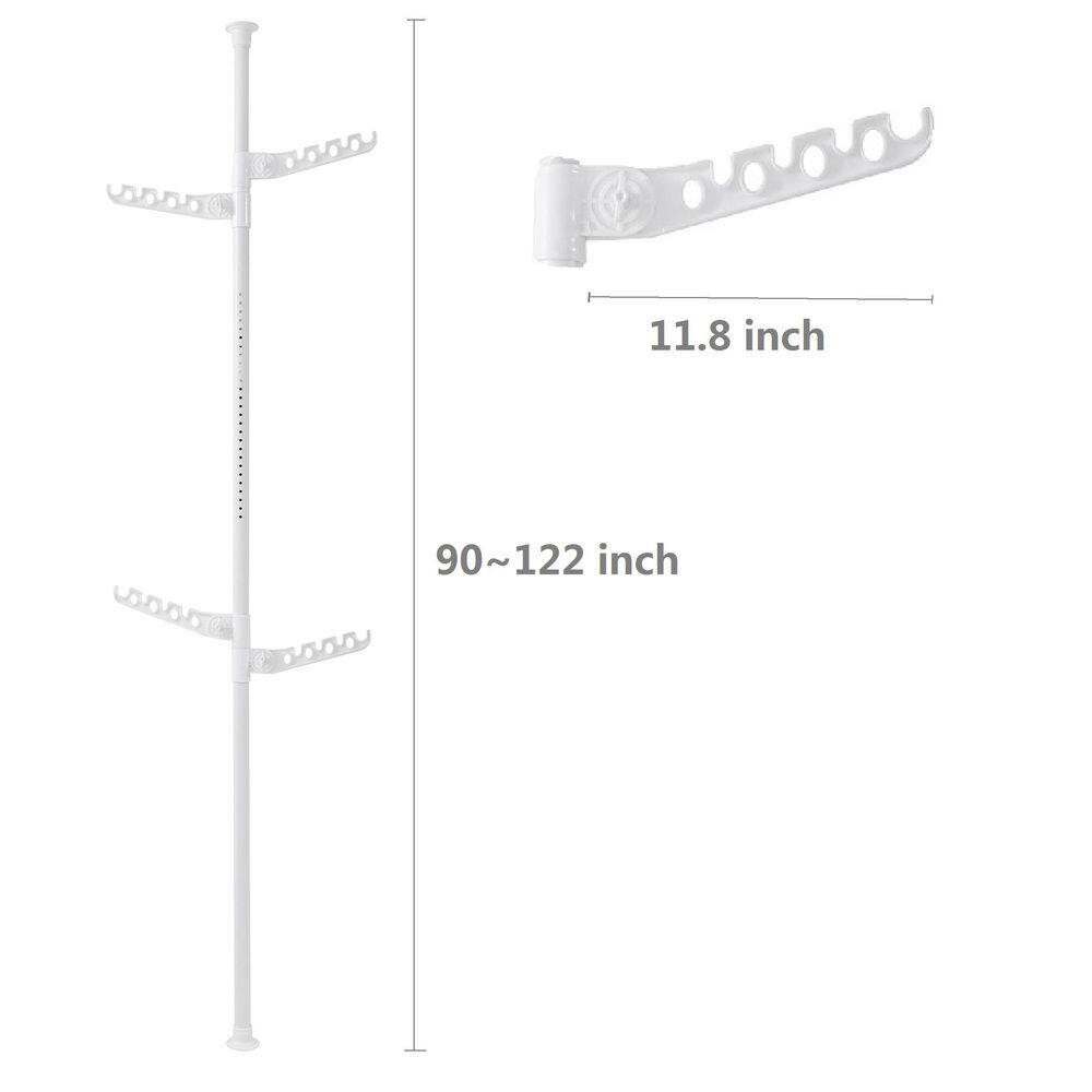 Tidoin 24 in. x 122 in. Black Metal Clothes Rack