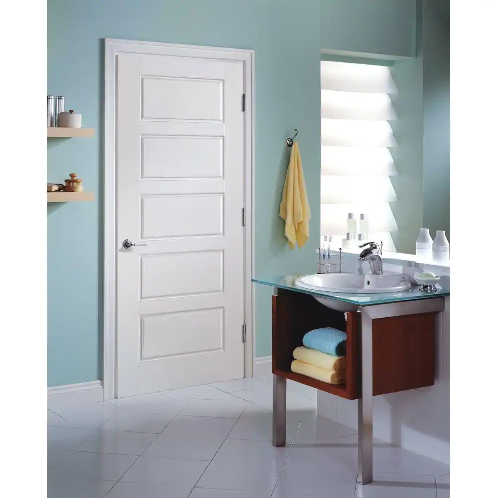 Masonite 30 in. x 80 in. 5 Panel Riverside Solid Core Smooth Primed Composite Single Prehung Interior Door