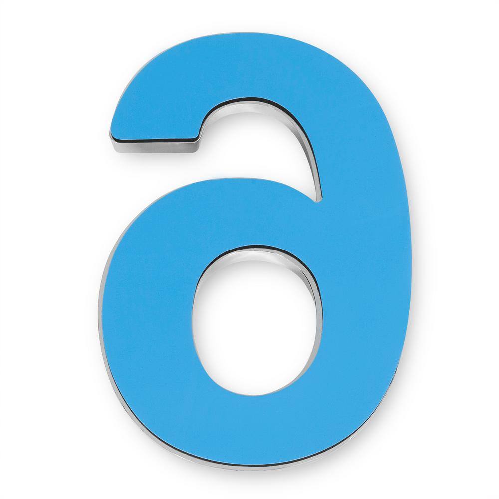 Barton 4 in. House Door Number 6 ABS Plated Self Adhesive Bronze Address Plaque Sticker