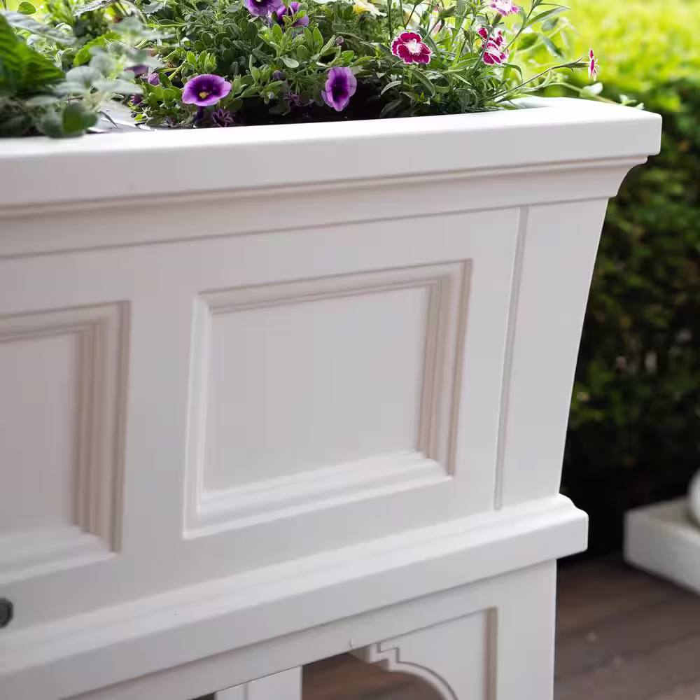 Step2 24 in. x 39 in. Classic White Plastic Atherton Raised Planter Box
