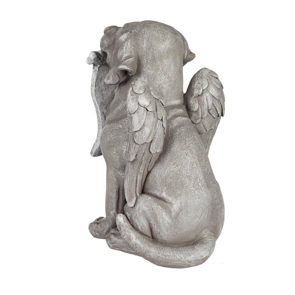 Evergreen 14 in. H Dog with Scroll Memorial Garden Statuary