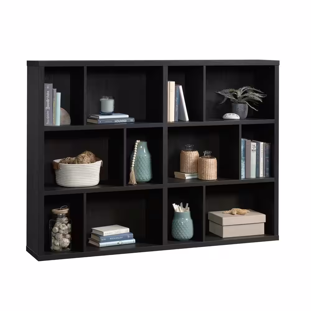 SAUDER Select 44.134 in. Raven Oak 6-Shelf Horizontal Accent Bookcase