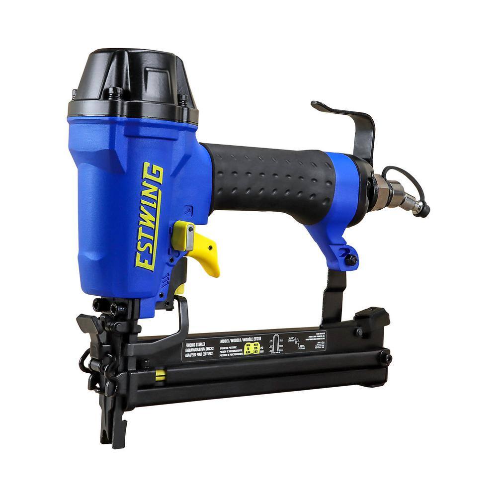 Estwing Pneumatic 18-Gauge 7/8 in. Fencing Stapler with Metal Belt Hook, 1/4 in. NPT Industrial Swivel Fitting, and Bag