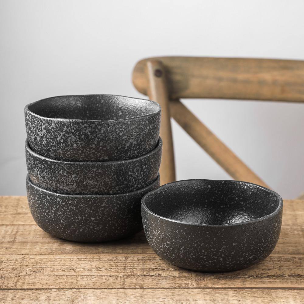 STONE LAIN Stone Lain Tom 16-Piece Dinnerware Set Stoneware, Service For 4, Black and White Reflection