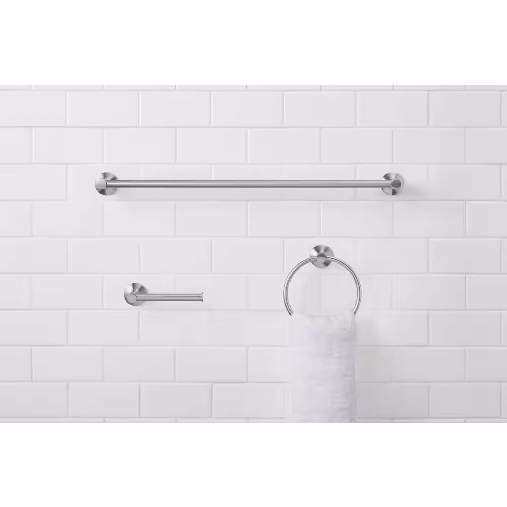 Glacier Bay Dorind 3-Piece Bath Hardware Set with 24 in. Towel Bar, Towel Ring, and TP Holder in Brushed Nickel