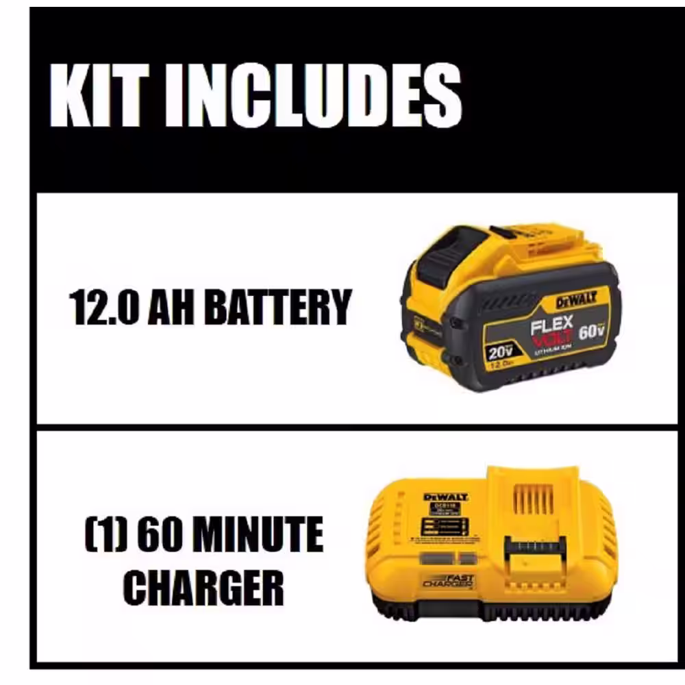 DEWALT FLEXVOLT 20V/60V MAX Lithium-Ion 12.0Ah Battery and Fan Cooled Fast Charger