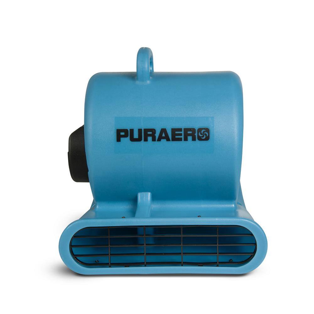 None 1/3 HP Air Mover Carpet Dryer Blower Floor Fan with 2550 CFM, GFCI Daisy Chain, Blue