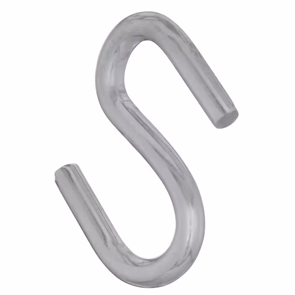 Everbilt 1/8 in. x 1-1/4 in. Zinc-Plated Rope S-Hook (4-Pack)