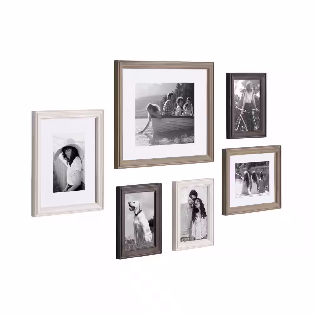 Kate and Laurel Bordeaux Multi/Gray Picture Frames (Set of 6)