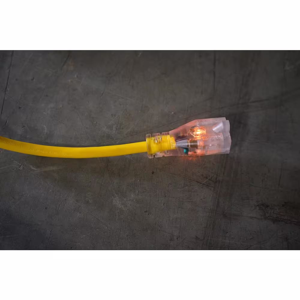 Yellow Jacket 25 ft. 12/3 SJTW Outdoor Heavy-Duty Extension Cord with Power Light Plug