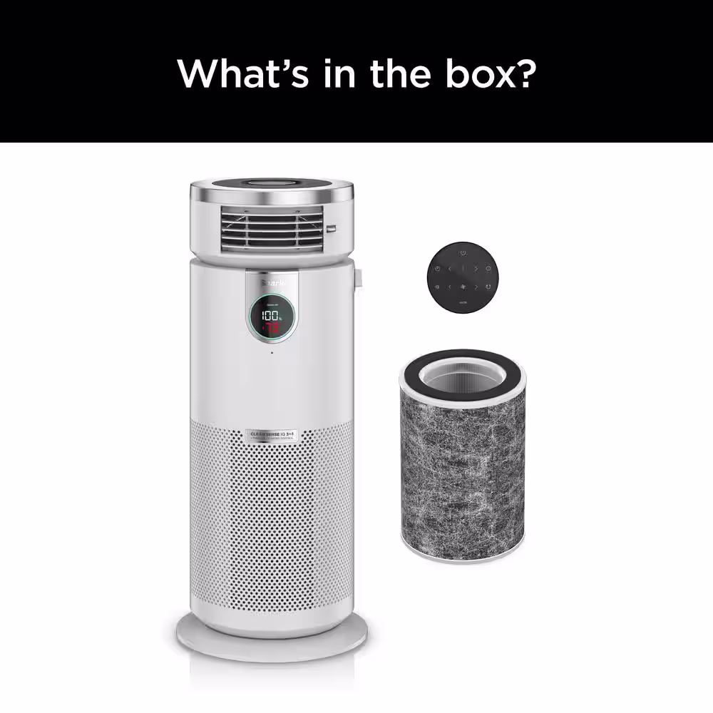 Shark Air Purifier 3-in-1 HEPA Filter, Air Purifier, Purified Heat, Purifed Fan, 1000 sq. ft.