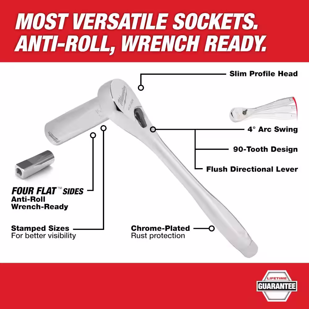 Milwaukee 3/8 in. Drive SAE/Metric Ratchet and Socket Mechanics Tool Set with SAE/Metric Flex-Head Combination Wrenches (86-Piece)
