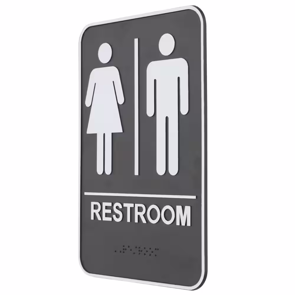 Everbilt 9 in. x 6.5 in. Acrylic Unisex Restroom and Pictogram Braille Sign