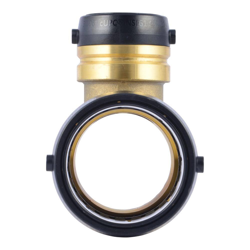 SharkBite 2 in. x 2 in. x 1-1/4 in. Push-to-Connect Brass Reducing Tee Fitting