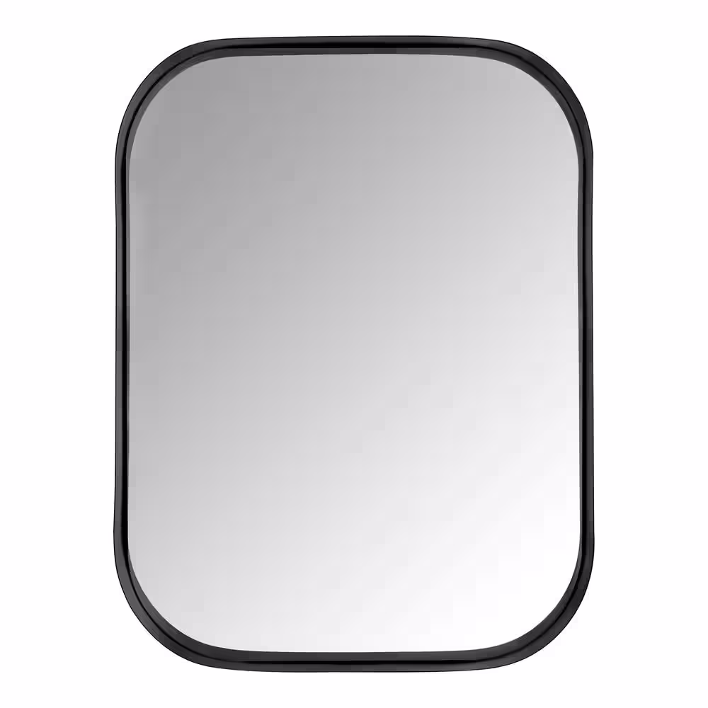 Home Decorators Collection Medium Rectangle Black Modern Mirror with Deep-Set Frame and Rounded Corners (32 in. H x 24 in. W)