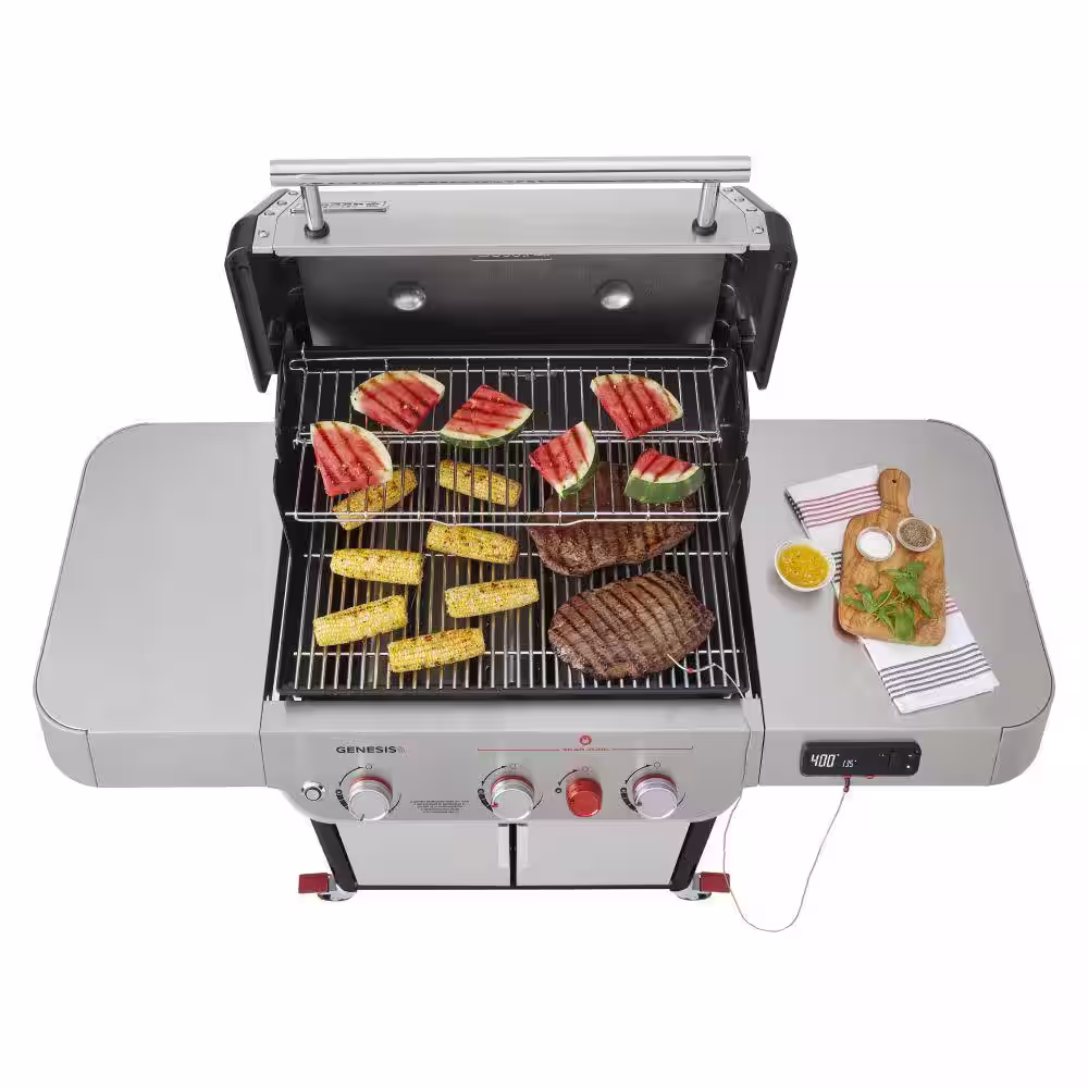 Weber Genesis Smart SX-325s 3-Burner Propane Gas Grill in Stainless Steel with Connect Smart Grilling Technology