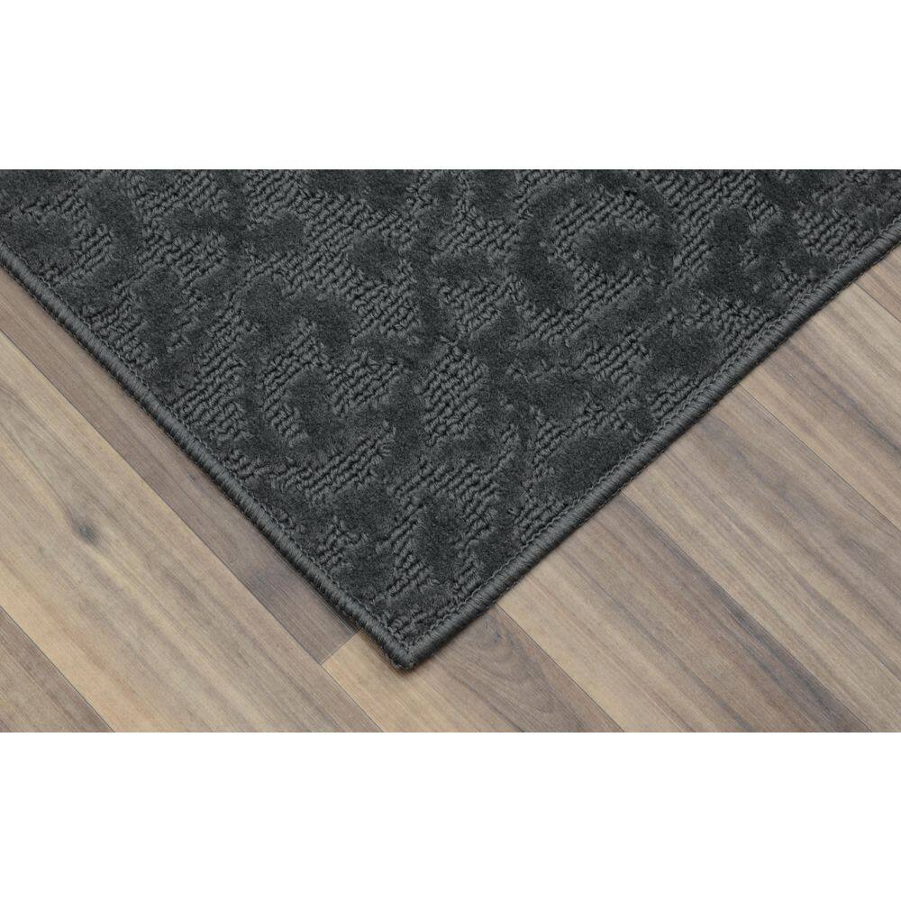Garland Rug Ivy Cinder Gray 2 ft. x 8 ft. Floral Runner Rug