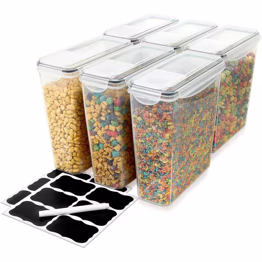 THE CLEAN STORE Cereal Containers Storage Set, Basic, Clear, 6-Piece