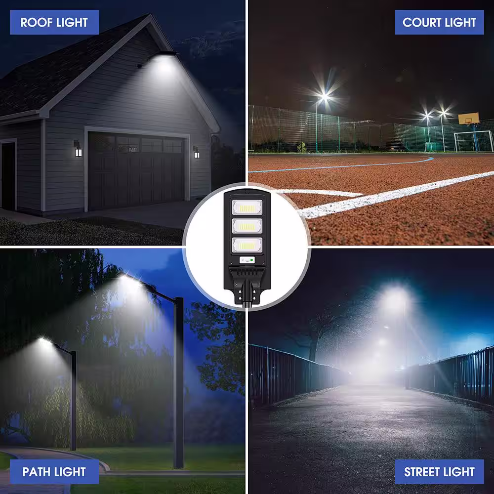 YANSUN 300-Watt Equivalent 6000 Lumens Motion Sensing Dusk to Dawn Integrated LED Flood Light with Remote Control(2 Pack)