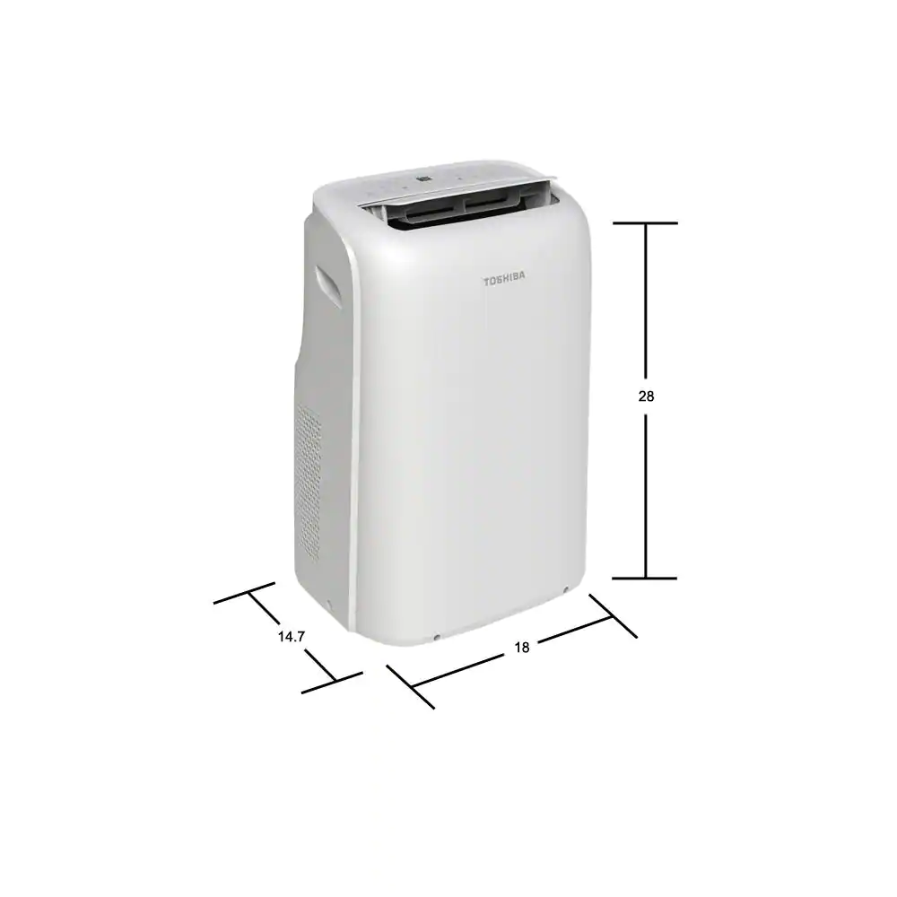 Toshiba 10,000 BTU (7,000 BTU DOE) 115-Volt Wi-Fi Portable Air Conditioner with Dehumidifier Mode and Remote for up to 300 sf