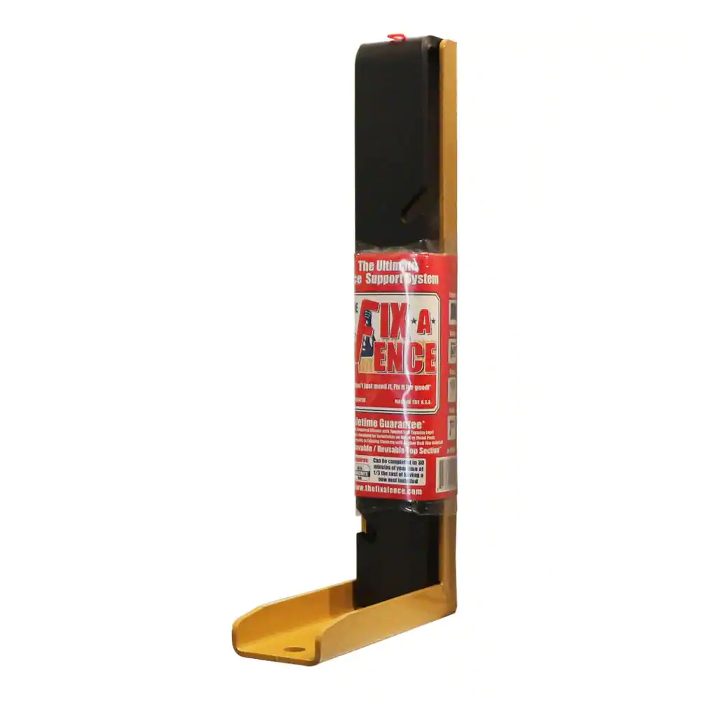 The Fix-A-Fence 8-1/2 in. x 3 in. x 36 in. 11 lb. Heavy Duty Powder Coated Metal Fence Post Repair Bracket