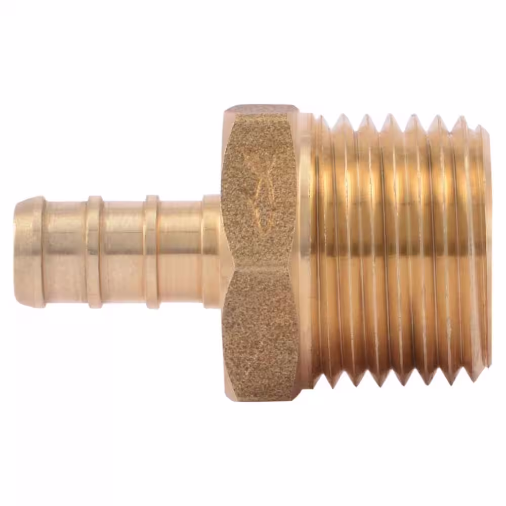 SharkBite 3/8 in. PEX Barb x 1/2 in. MNPT Brass Adapter Fitting (Bag of 10)
