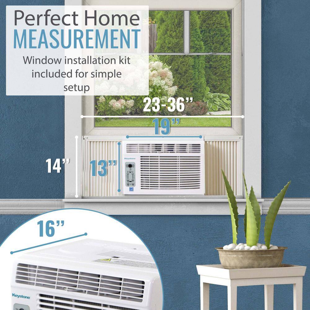 Keystone 6,000 BTU Window-Mounted Air Conditioner with Follow Me LCD Remote Control in White, KSTAW06BE