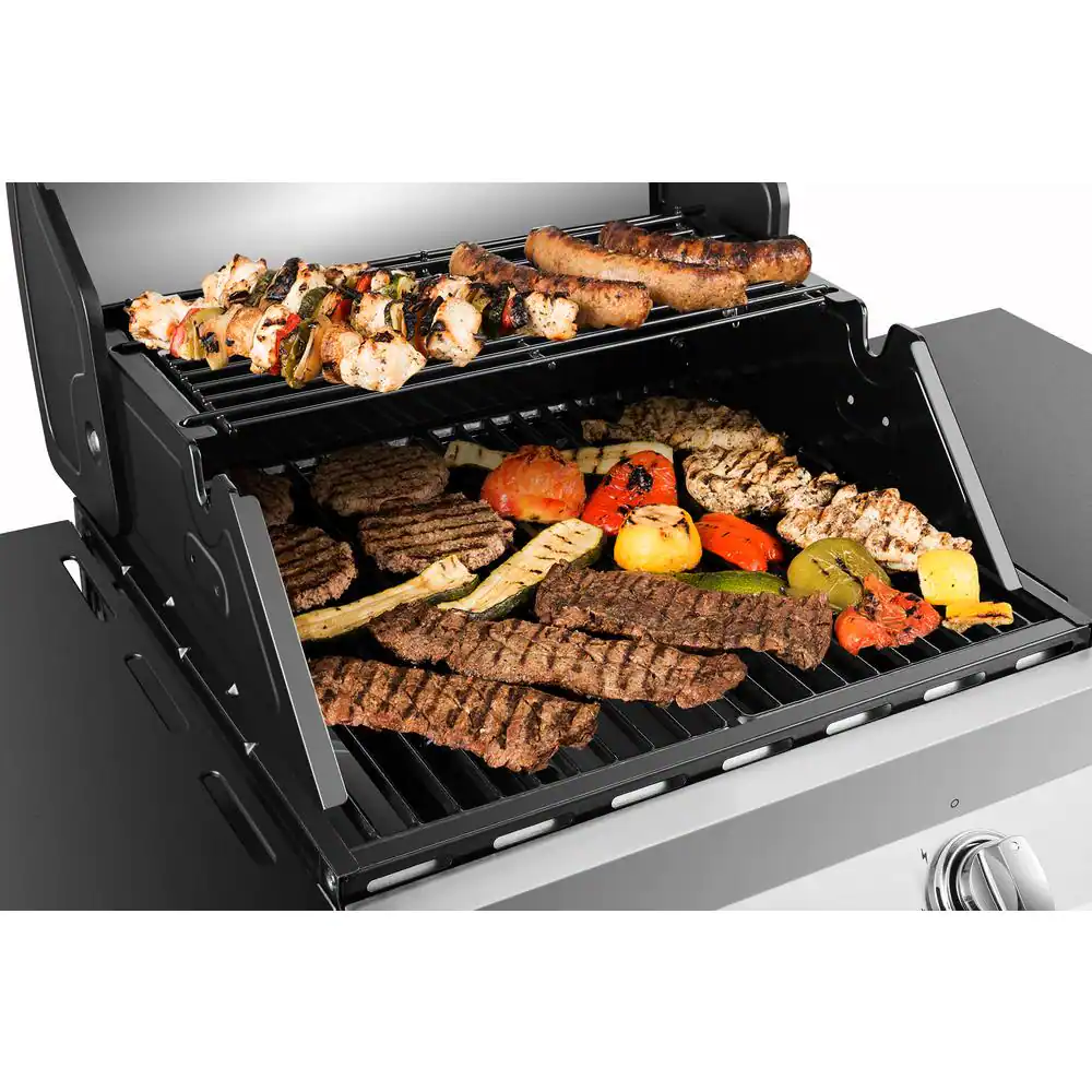 Dyna-Glo Premier 2-Burner Propane Gas Grill in Stainless Steel with Built-In Thermometer