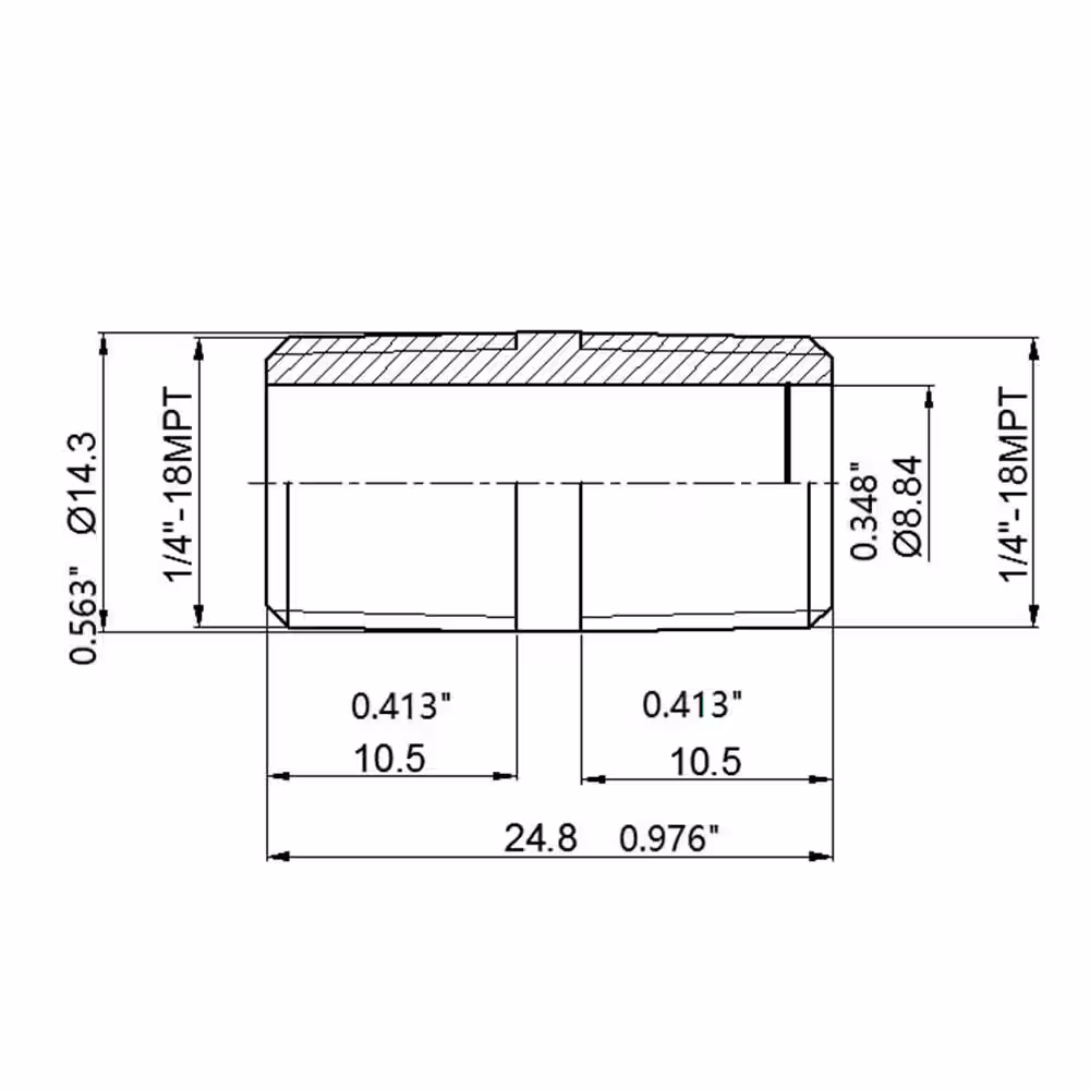 Everbilt 1/4 in. x Close MIP Brass Nipple Fitting