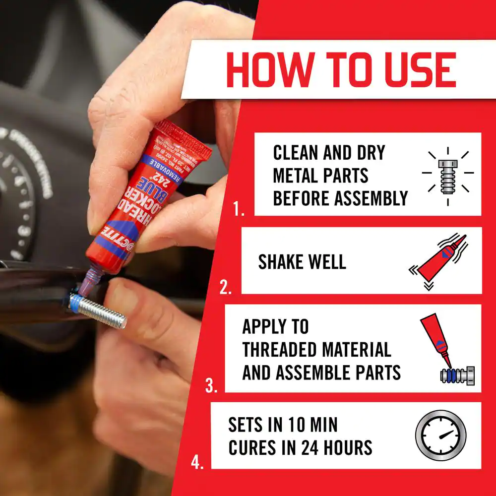 Loctite Threadlocker 242 Blue Removable Nut and Bolt Adhesive 0.20 oz. (each)