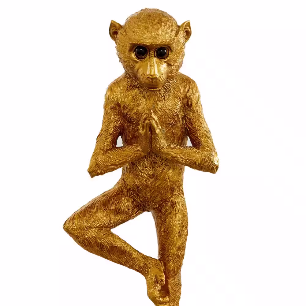 Litton Lane Gold Polystone Monkey Sculpture (Set of 3)