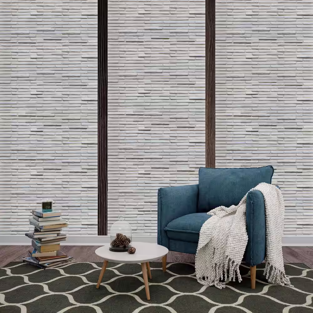 None Maria 10.12 in. x 1.22 in. x 1.18 in. Blanc Stone Manufactured Stone Veneer Flats 6.45 sq. ft.