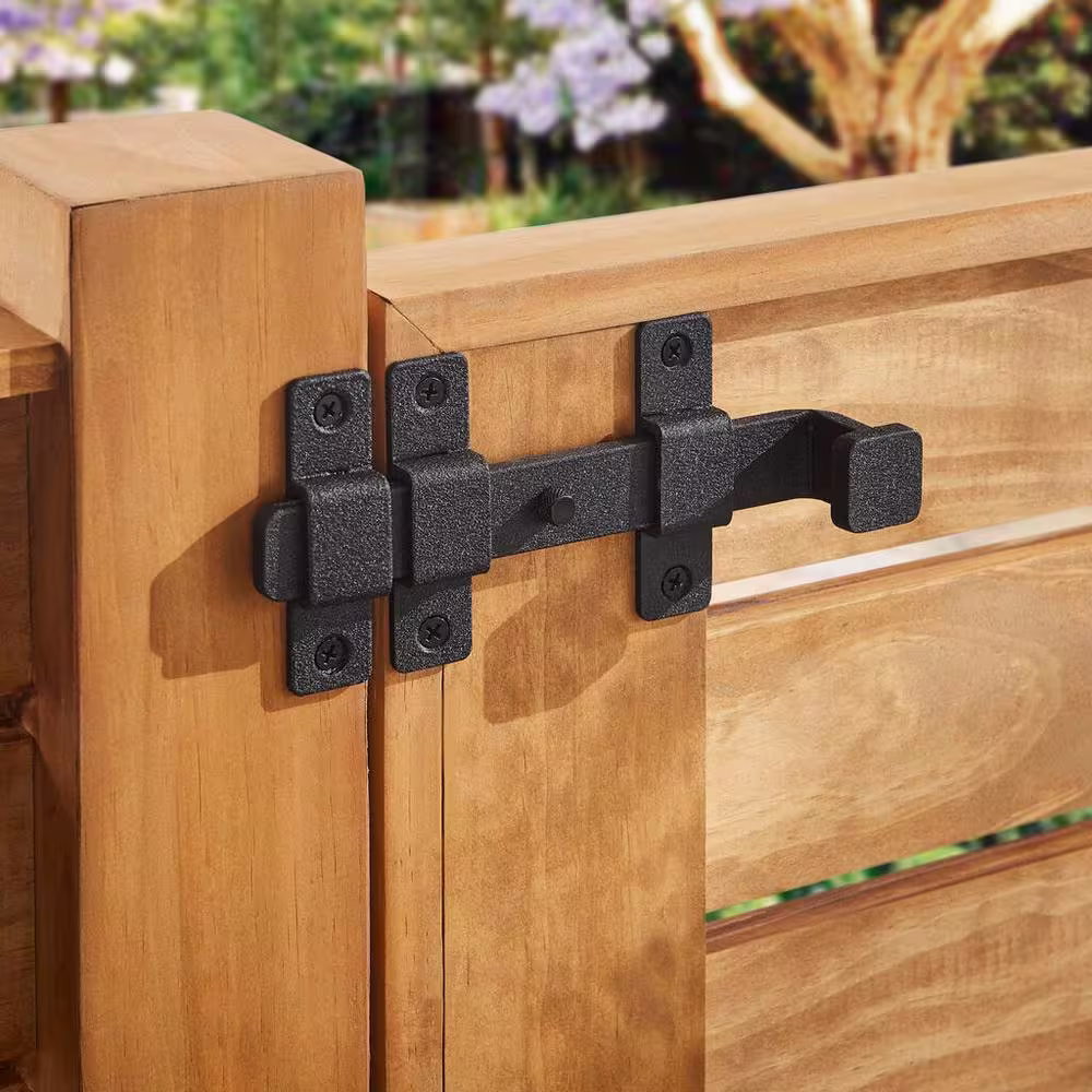 Everbilt 8 in. Black Rust Defender Heavy-Duty Slide Bolt