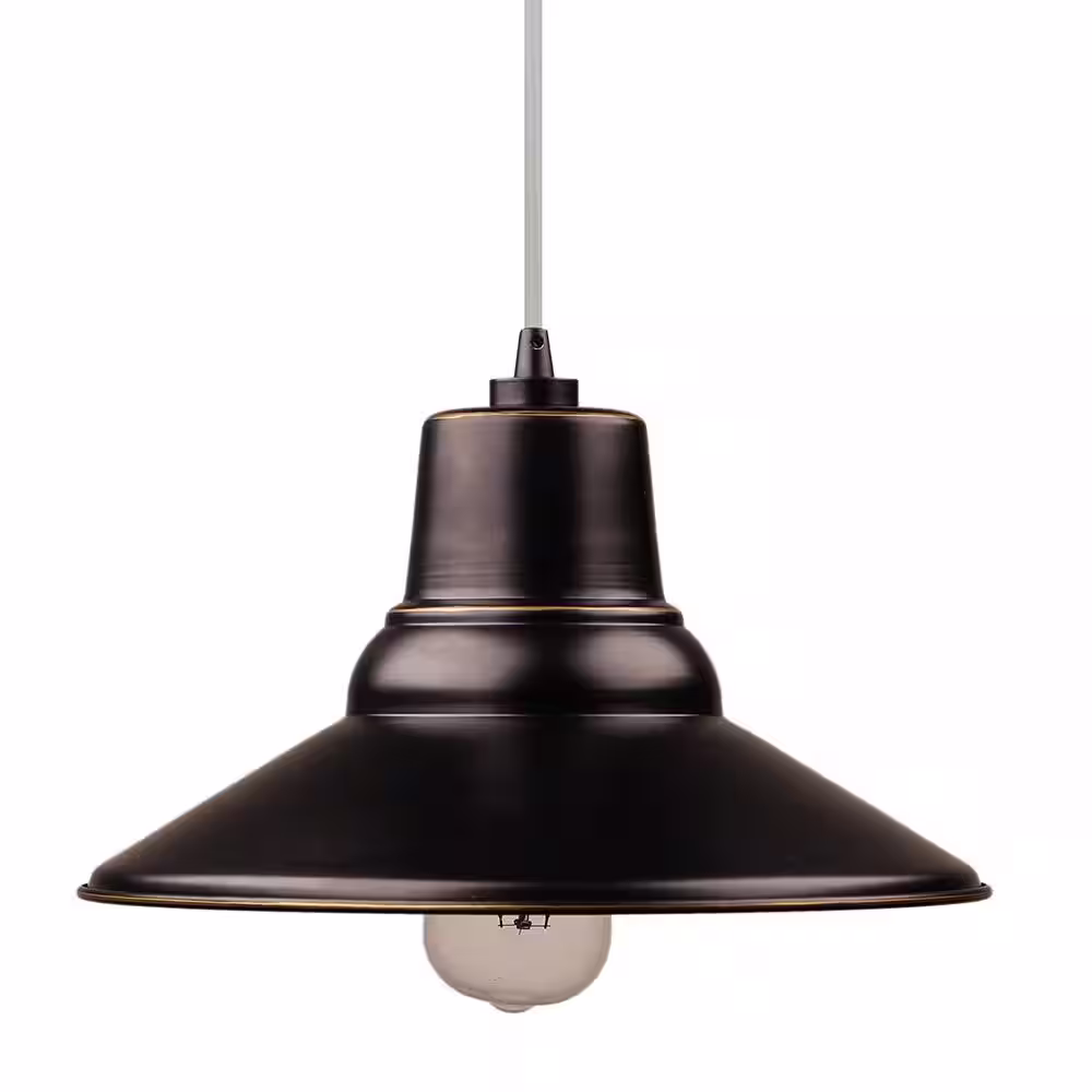 None Aria 12 in. 1 Light Imperial Black Motion Sensing Outdoor Pendant Light with Clear Glass and Incandescent