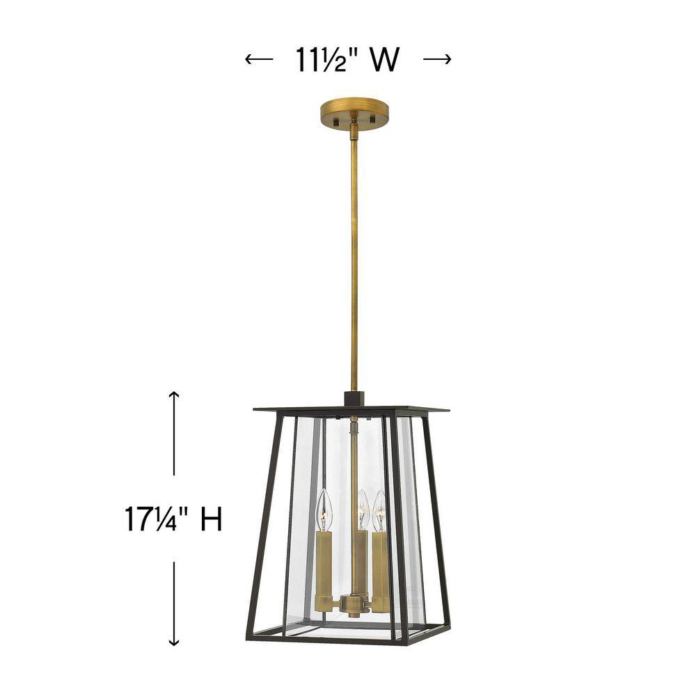HINKLEY Walker 3-Light Buckeye Bronze Outdoor Pendant Light