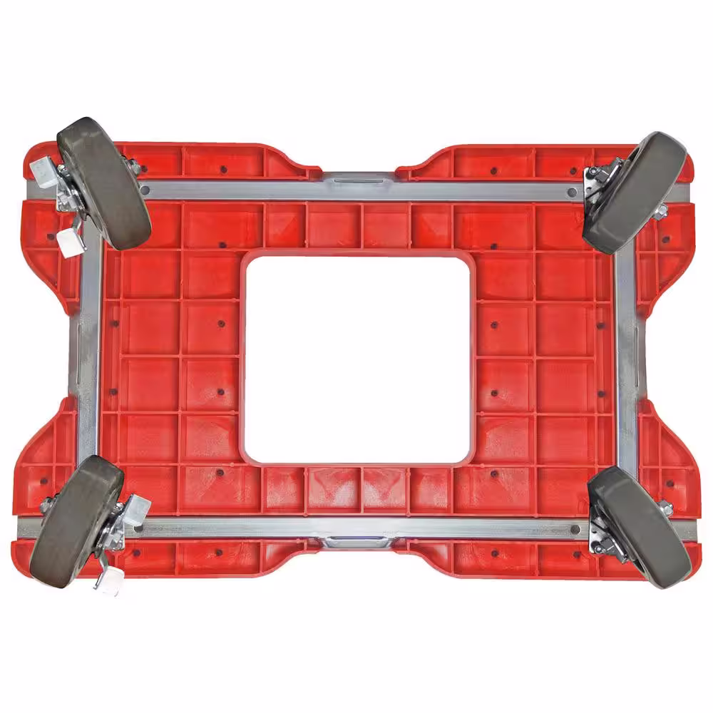 SNAP-LOC 1,800 lbs. Capacity Super-Duty Professional E-Track Push Cart Dolly in Red