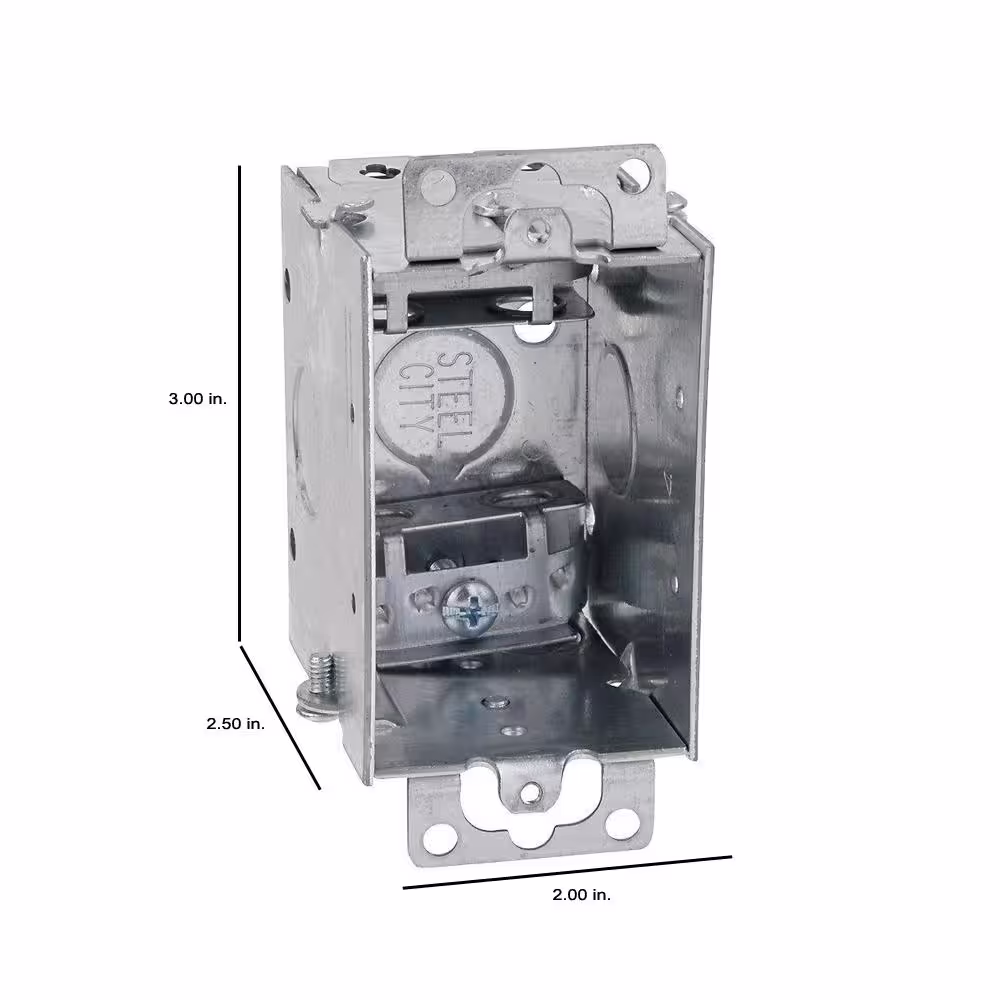 Steel City 1-Gang 3 in. x 2 in. Old Work Metal Electrical Switch Box