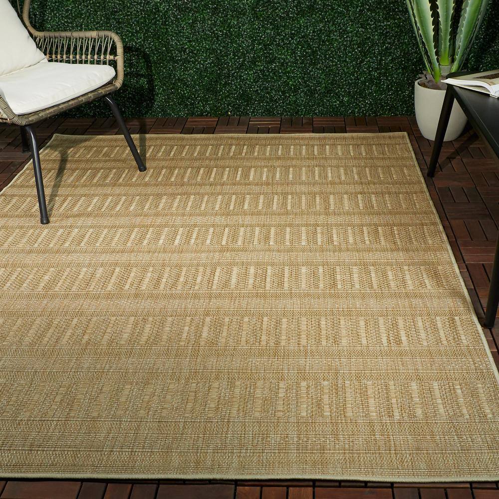 BALTA Jarrett Beige 8 ft. x 10 ft. Flatweave Indoor/Outdoor Area Rug