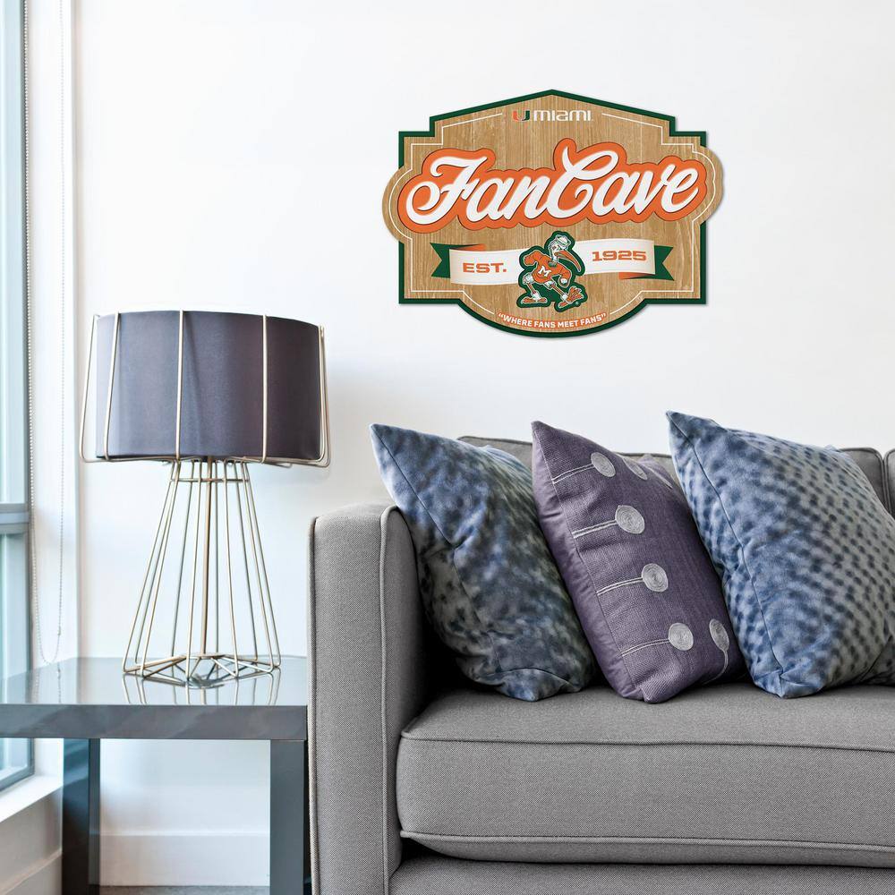 YouTheFan NCAA Miami Hurricanes Fan Cave Decorative Sign