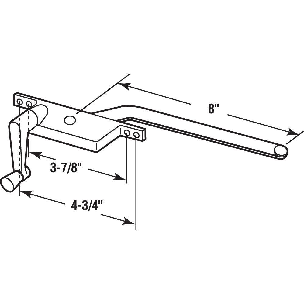 Prime-Line 8 in., Aluminum Diecast, Casement Operator, Left Hand, Square Type