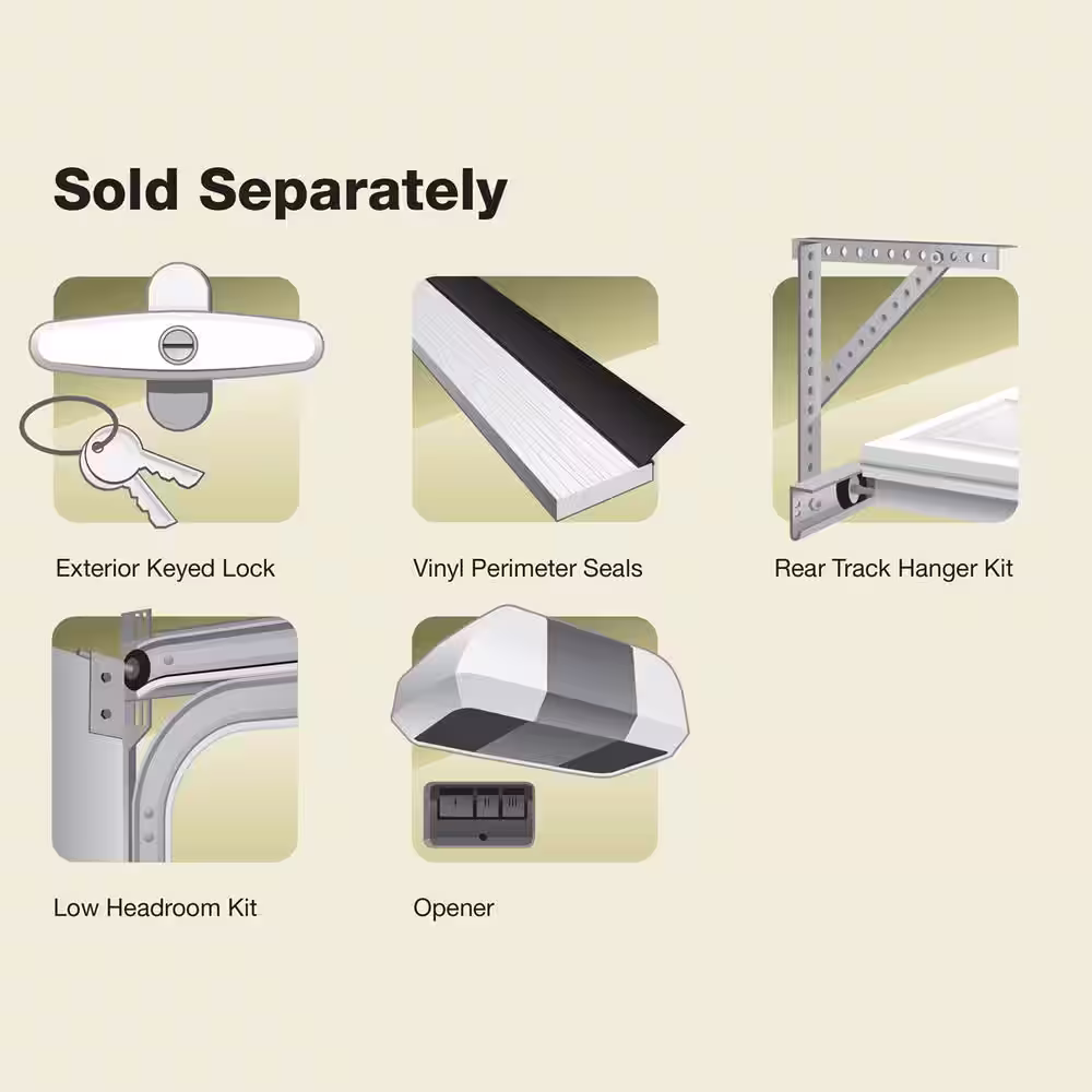 Clopay Classic Steel 9 ft. x 7 ft. Non â?Insulated Solid Almond Garage Door