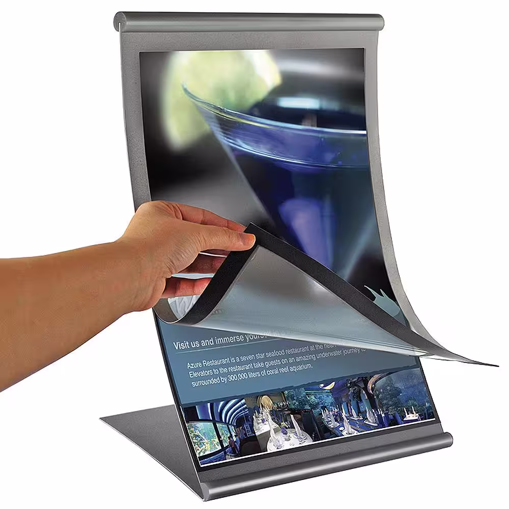 Azar Displays 8.5 in. x 11 in. Curved Metal Counter Sign Holder