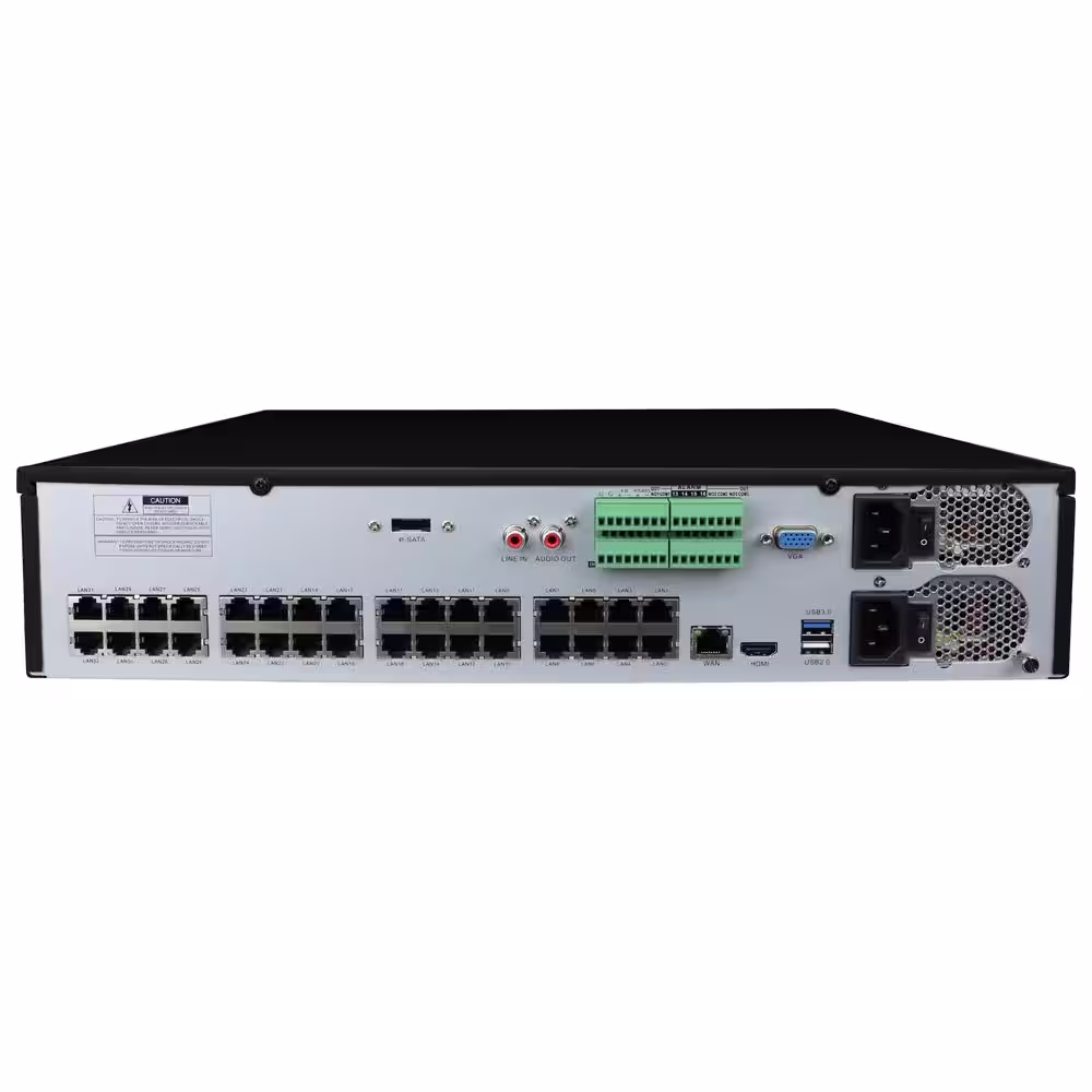 GW Security 64-Channel 8MP 16TB NVR Smart Security Camera System with 28 Wired Turret and 28 Bullet Cameras 3.6 mm Fixed Lens AI