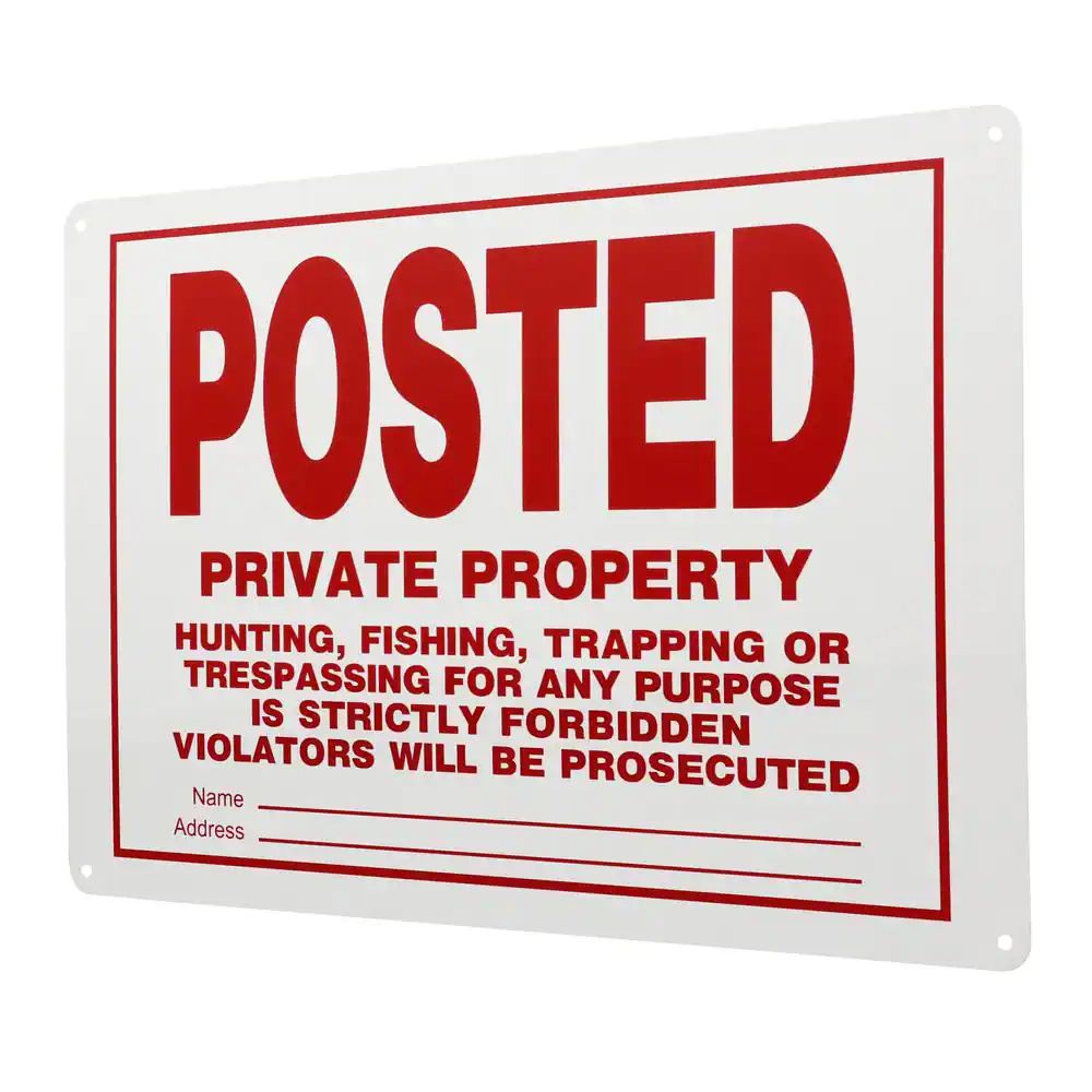Everbilt 10 in. x 14 in. Aluminum Posted No Trespassing Sign