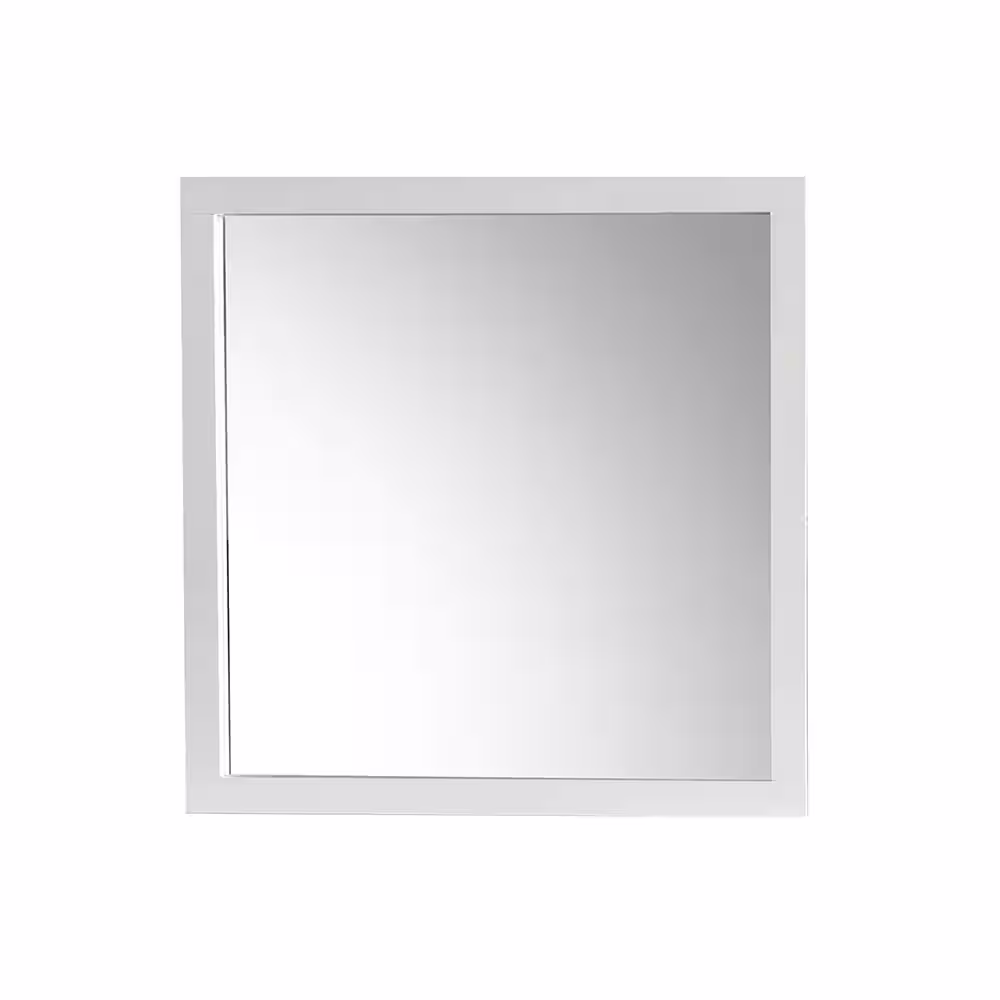 Acme Furniture Louis Philippe III 38 in. H x 36 in. W Modern Rectangular Framed Wood White Dresser Mirror