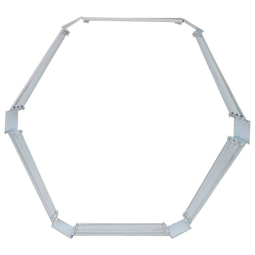 Sunnydaze Decor 41 in. Silver Galvanized Steel Hexagon Raised Bed