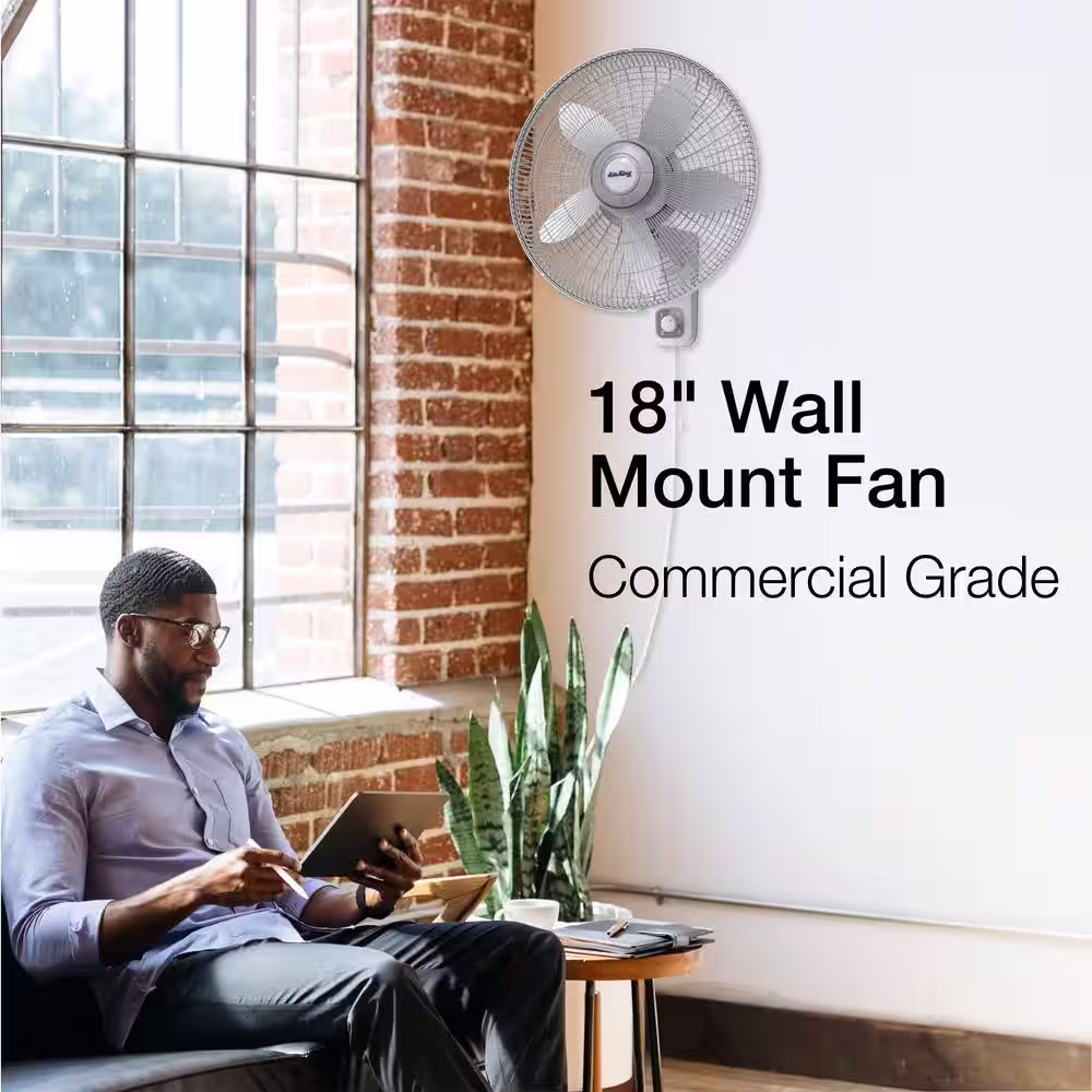 Air King 18 in. Commercial Grade Oscillating Wall Mount Fan