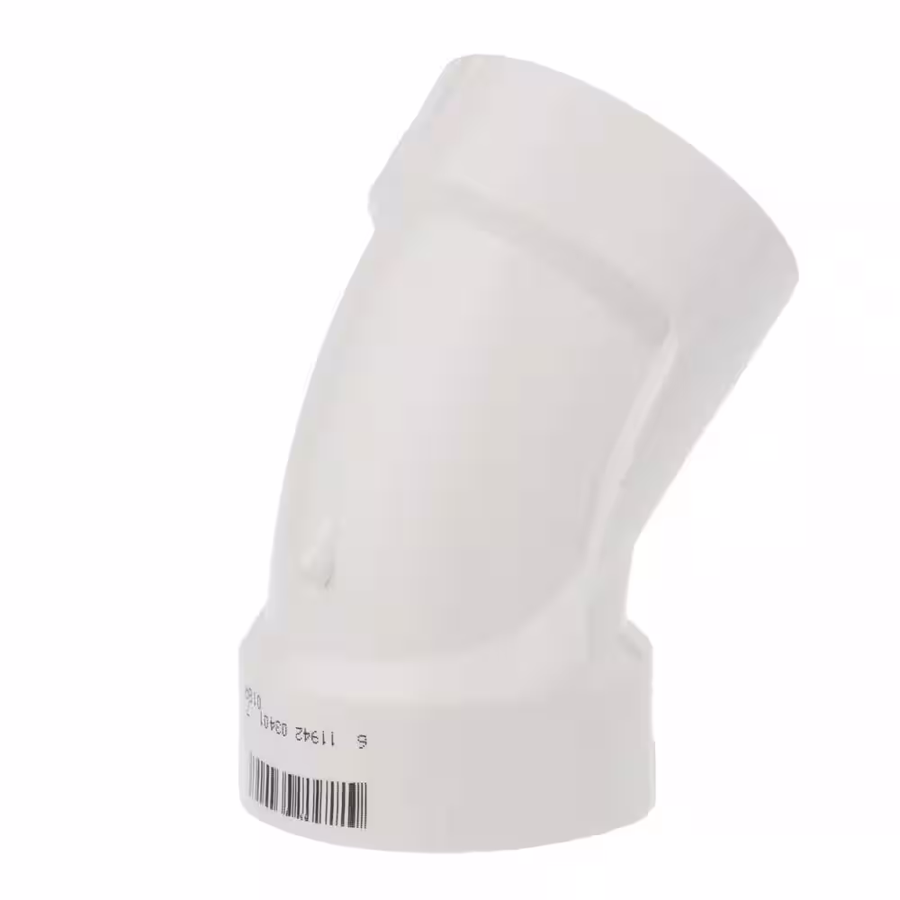 NIBCO 1-1/2 in. PVC DWV 45-Degree Hub x Hub Elbow Fitting