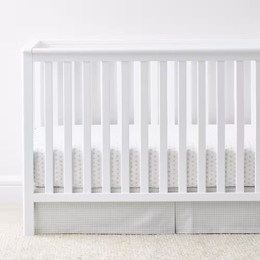 The Company Store Company Kids Ditsy Gingham Organic Cotton Percale 16 in. Crib Skirt
