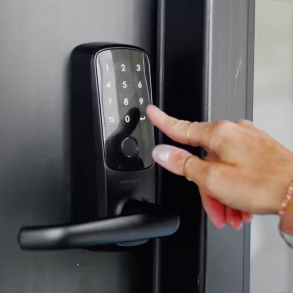 None Black Latch 5 Fingerprint 4-in-1 Keyless Entry Smart Lock with Built-in Wi-Fi